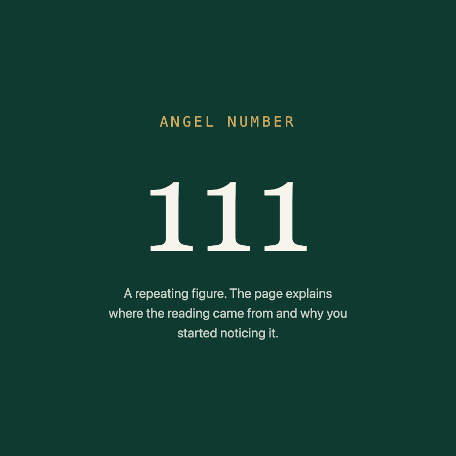 Angel Number 111