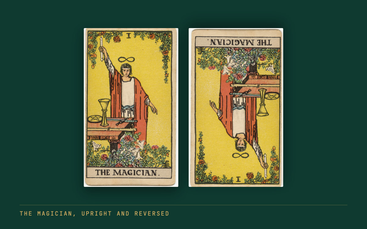 Reversed tarot cards, and how the spread decides